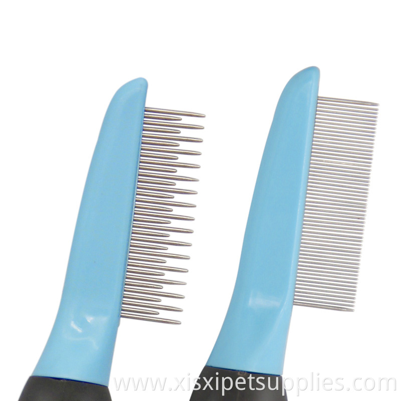 Factory Manufacture Wholesale Two Style Rubber Non-slip Handle Pet Cat Dog Flea Comb
